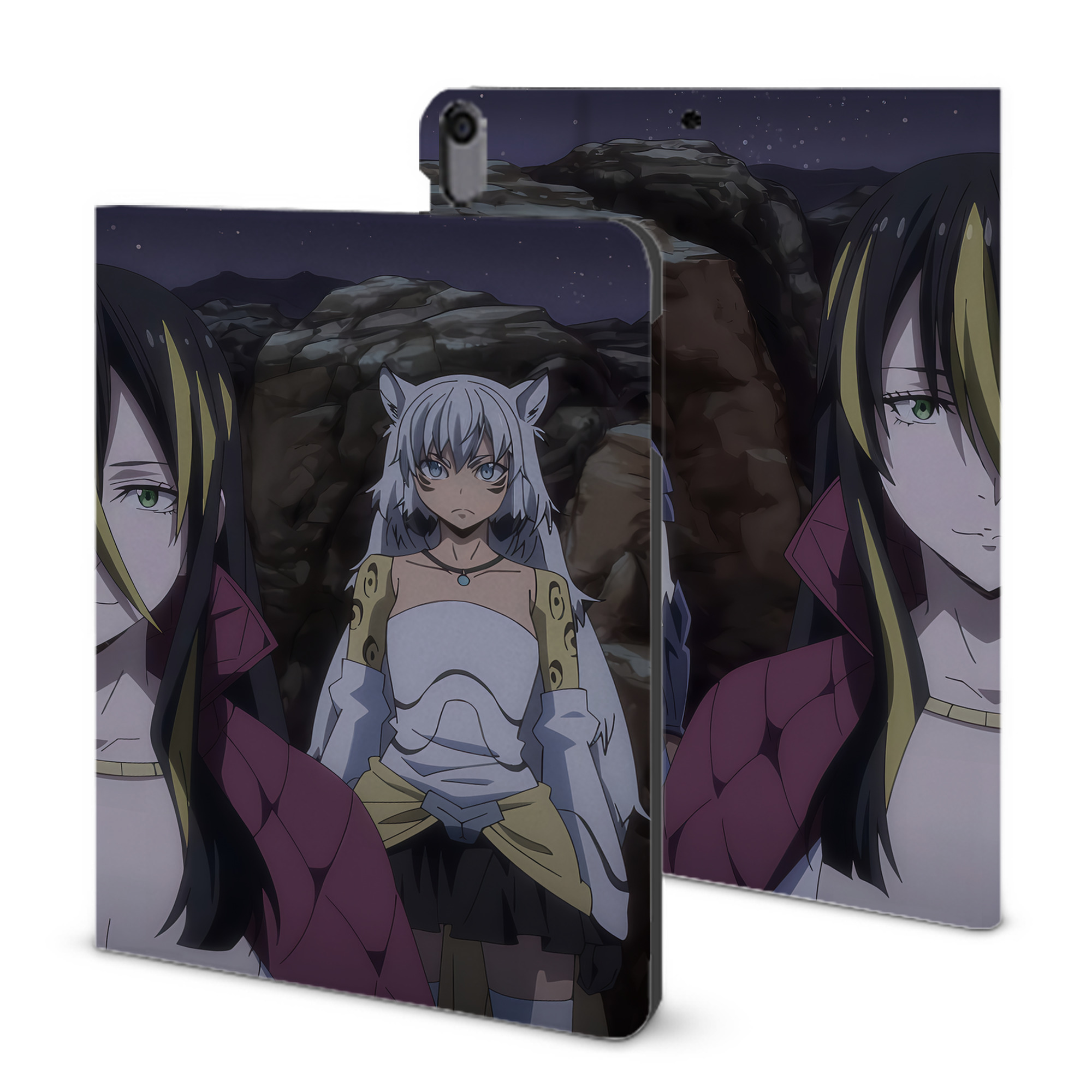 （画像用） 転スラ Regarding Reincarnated to Slime IPad ケース ブック型 PUレザー TPU 耐衝撃 軽量 薄型 ペン収納なし 全面保護 IPad 各モデル対応